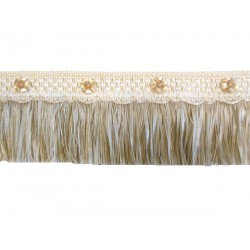 Organdy Cut Fringe with Rosette - White Dove