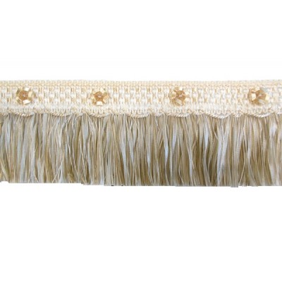 Organdy Cut Fringe with Rosette - White Dove