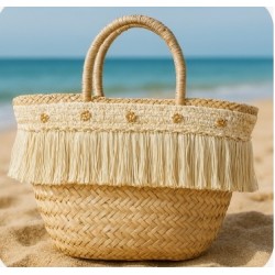 Organdy Cut Fringe with Rosette - White Dove