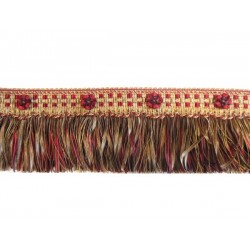 Organdy Cut Fringe with Rosette - Cherrywood 