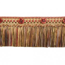 Organdy Cut Fringe with Rosette - Turkish Delight