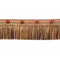 Organdy Cut Fringe with Rosette - Turkish Delight