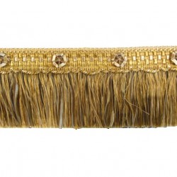 Organdy Cut Fringe with Rosette - Gold Storm