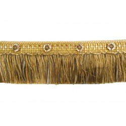 Organdy Cut Fringe with Rosette - Gold Storm