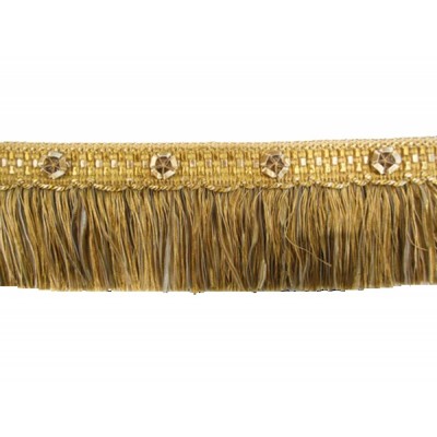 Organdy Cut Fringe with Rosette - Gold Storm