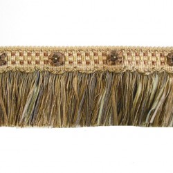 Organdy Cut Fringe with Rosette - Mocha Gold