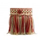 Organdy Cut Fringe with Rosette - Red Sherbert