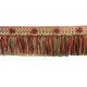 Organdy Cut Fringe with Rosette - Red Sherbert