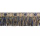 Organdy Cut Fringe with Rosette - Navy Taupe