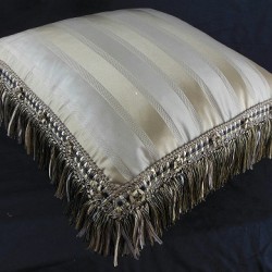 Organdy Cut Fringe with Rosette -  Mulberry Avocado