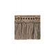 Organdy Cut Fringe with Rosette - Chocolate Delight