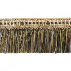 Organdy Cut Fringe with Rosette - Chocolate Delight