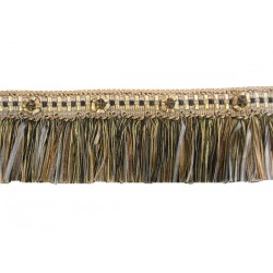 Organdy Cut Fringe with Rosette - Chocolate Delight
