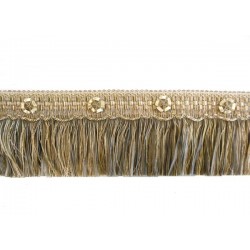 Organdy Cut Fringe with Rosette - Golden Mist