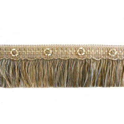 Organdy Cut Fringe with Rosette - Golden Mist