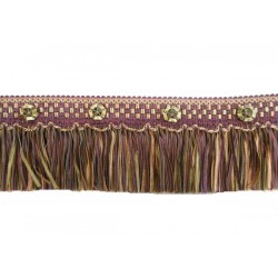 Organdy Cut Fringe with Rosette -  Mulberry Avocado