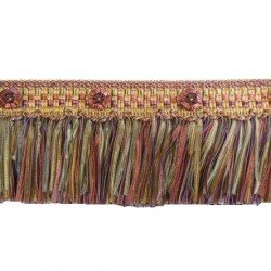 Organdy Cut Fringe with Rosette - Harlequin
