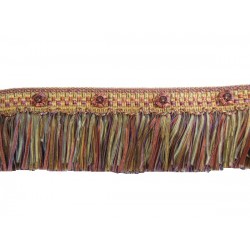Organdy Cut Fringe with Rosette - Harlequin