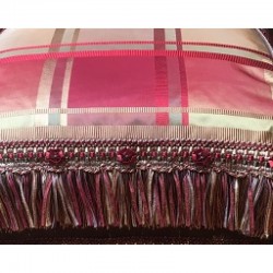Organdy Cut Fringe with Rosette - Cherrywood 