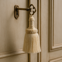 Decorative Key Tassel - White Dove