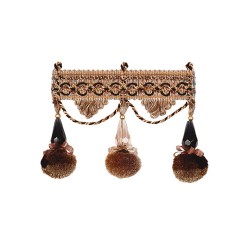 Jewel Beaded Fringe - Chocolate Delight