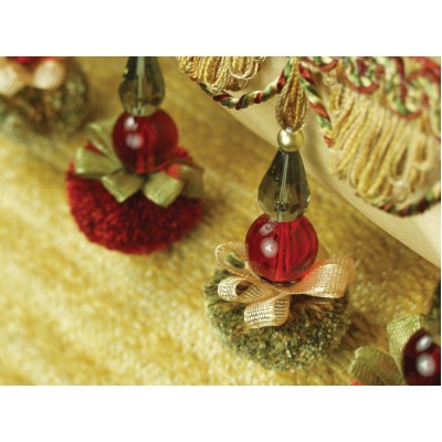 Jewel Beaded Fringe - Red Sherbert