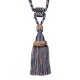 Single Tassel Tieback - Navy & Taupe