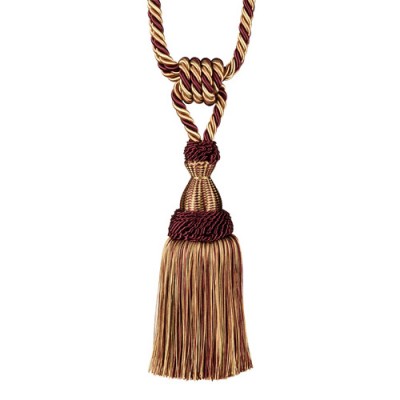 Single Tassel Tieback - Mulberry Avocado