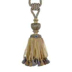 Large Single Tassel Tieback - Blue Heaven