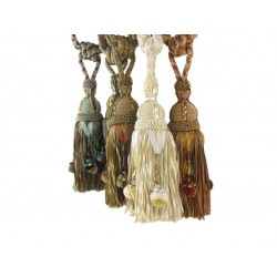 Single Tassel Tieback  with Pom Poms 9 colours
