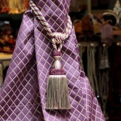 Single Tassel Tieback - Mulberry Avocado