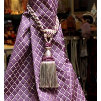 Single Tassel Tieback - Mulberry Avocado