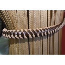 Faux Leather & Suede Rope Tieback - Brown & Beige