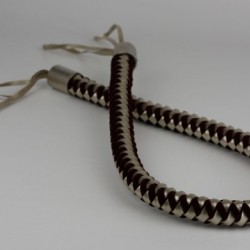 Faux Leather & Suede Rope Tieback - Burgundy & Gold