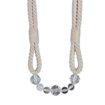 Natural Cotton Beaded Rope Curtain Tieback