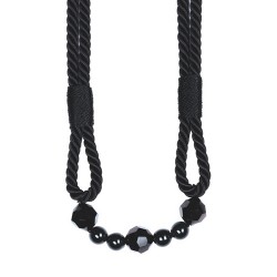 Rope Tieback with Beads - Black