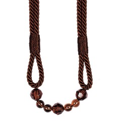 Rope Tieback with Beads -  Brown