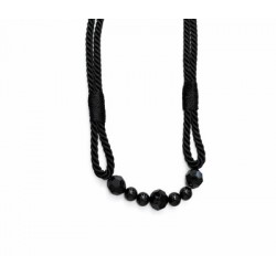 Black Beaded Rope Curtain Tieback