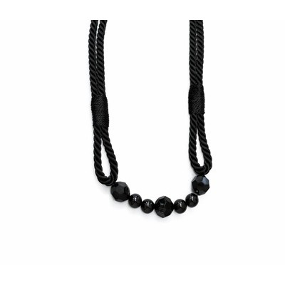 Black Beaded Rope Curtain Tieback