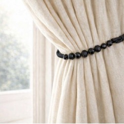Black Beaded Rope Curtain Tieback