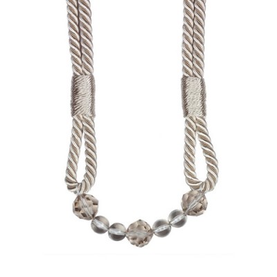 Oyster Beaded Rope Curtain Tieback