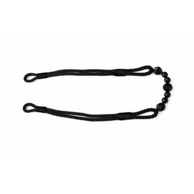 Black Beaded Rope Curtain Tieback