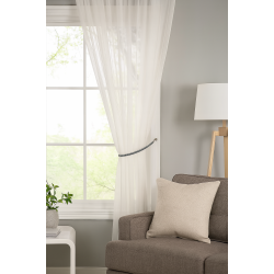 Drapery Rope Tieback - Black/Silver