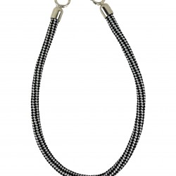 Drapery Rope Tieback - Black/Silver