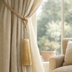Soft Beige Curtain Tassel Tieback