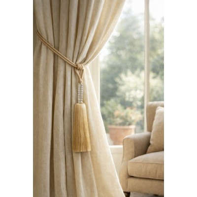 Soft Beige Curtain Tassel Tieback