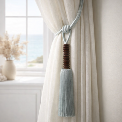 Pale Blue & Silver Stylish Tassel Tieback